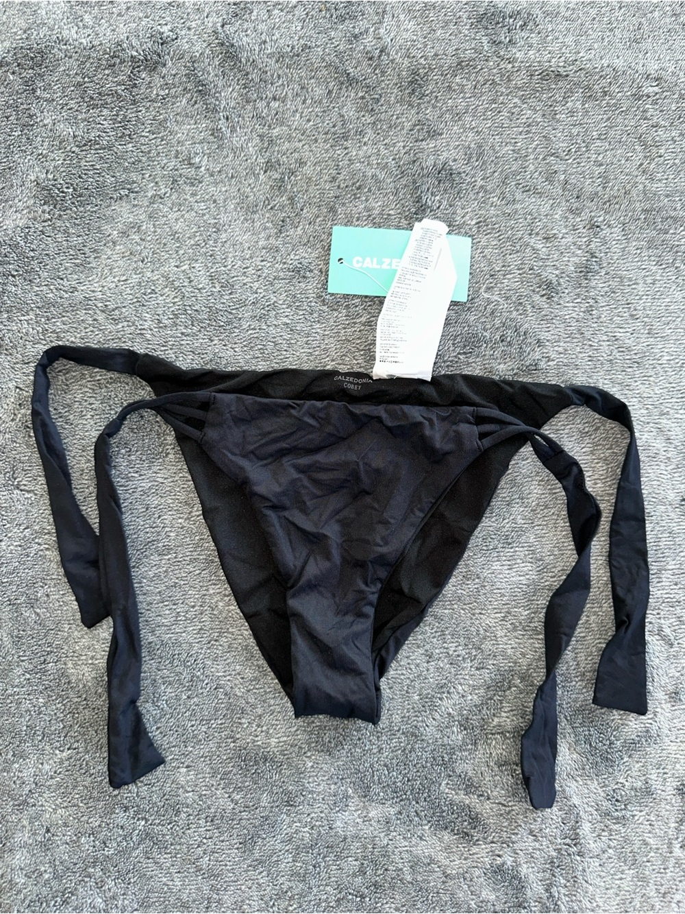 Calzedonia Coney Black Tie-Side Bikini Bottom Medium